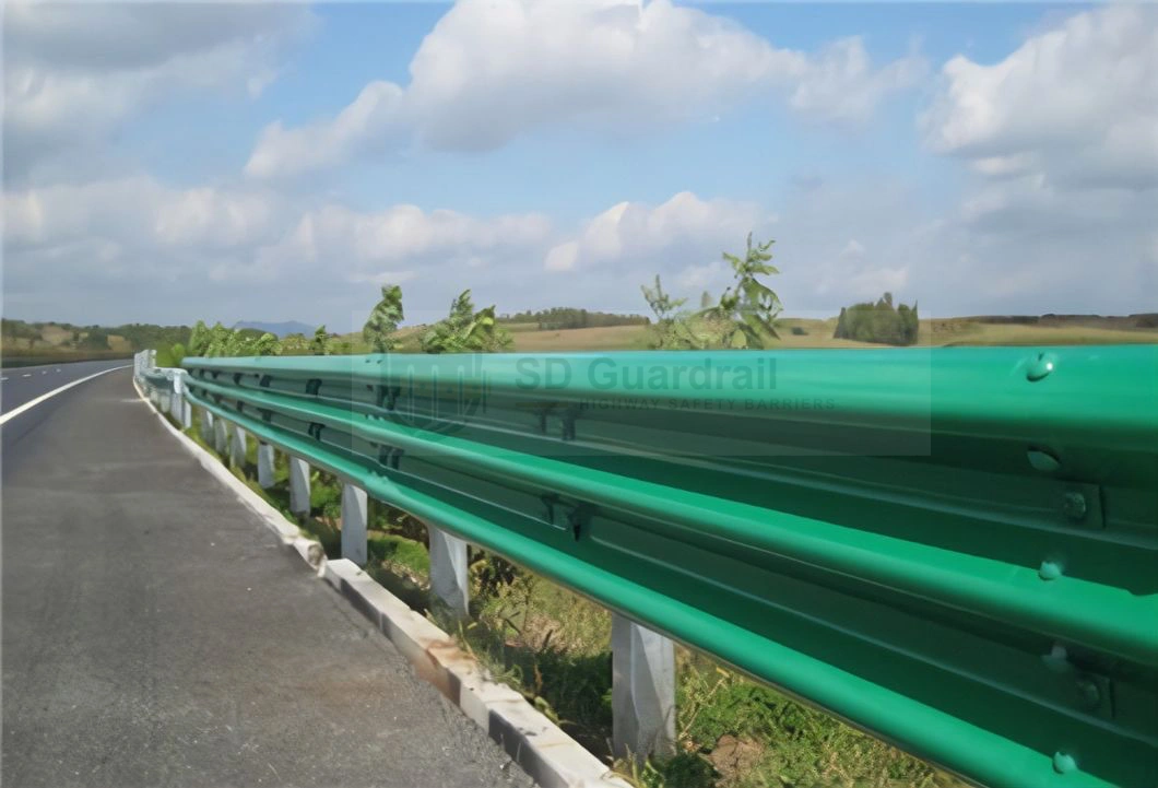 Highway guardrail construction in Thailand